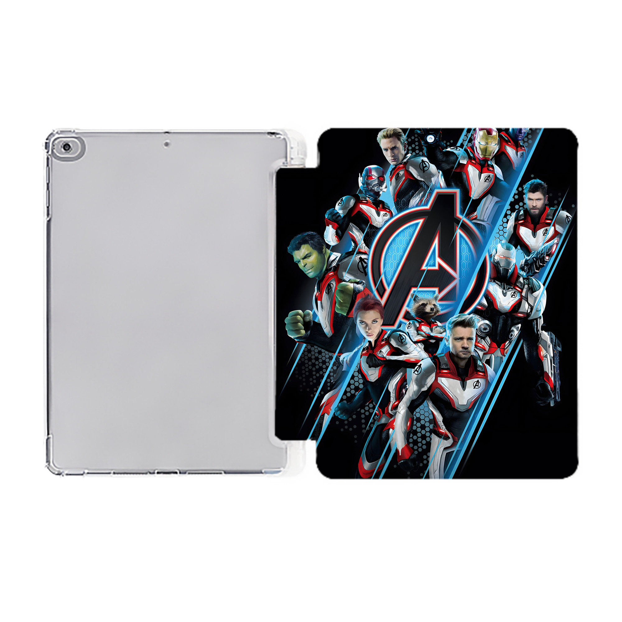（画像用） アベンジャーズ The Avengers IPad ケース ペン収納付き 三つ折りスタンド PUレザー×シリコン 対応機種9.5/10.5/10.9インチ
